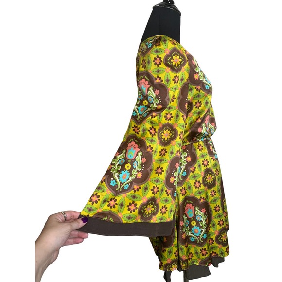 Judith March yellow floral vintage boho mini dress size small - Picture 8 of 14